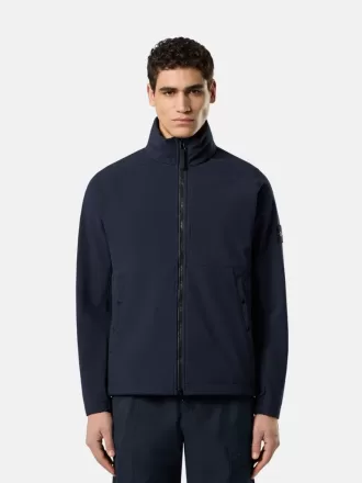Wind- und wasserabweisende Jacke mit verdeckter Kapuze