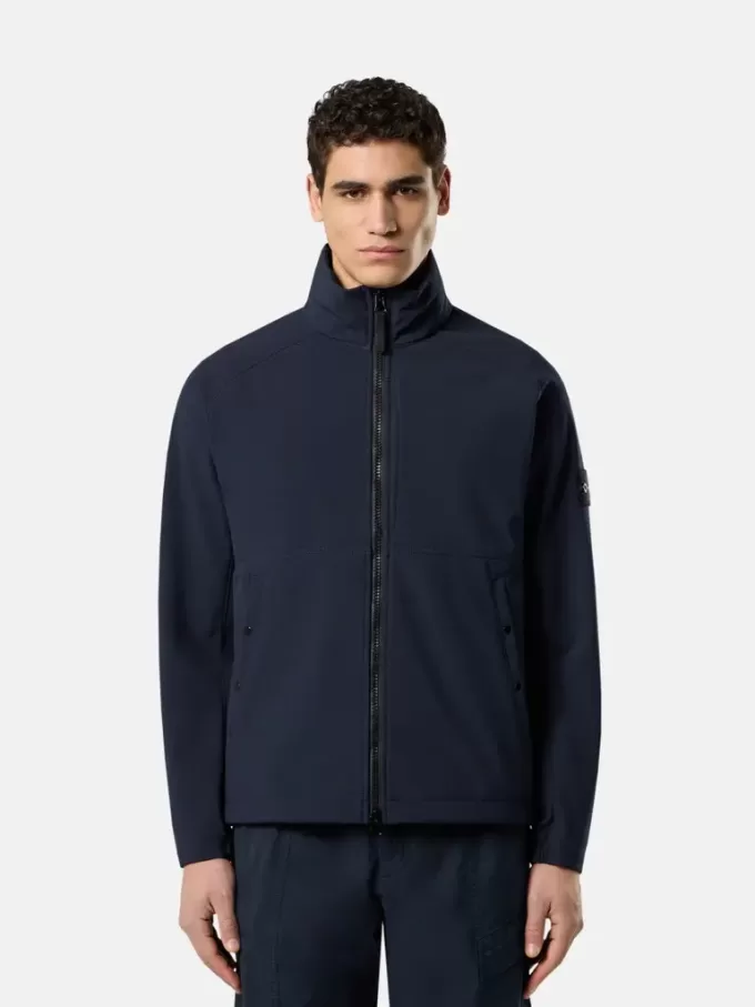 Wind- und wasserabweisende Jacke mit verdeckter Kapuze