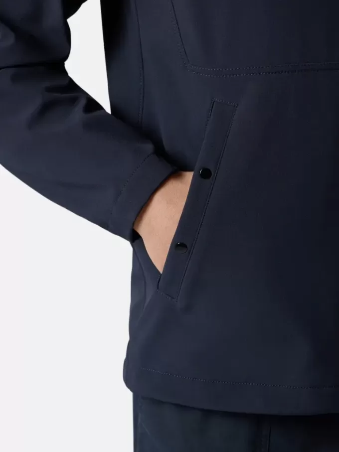Wind- und wasserabweisende Jacke mit verdeckter Kapuze